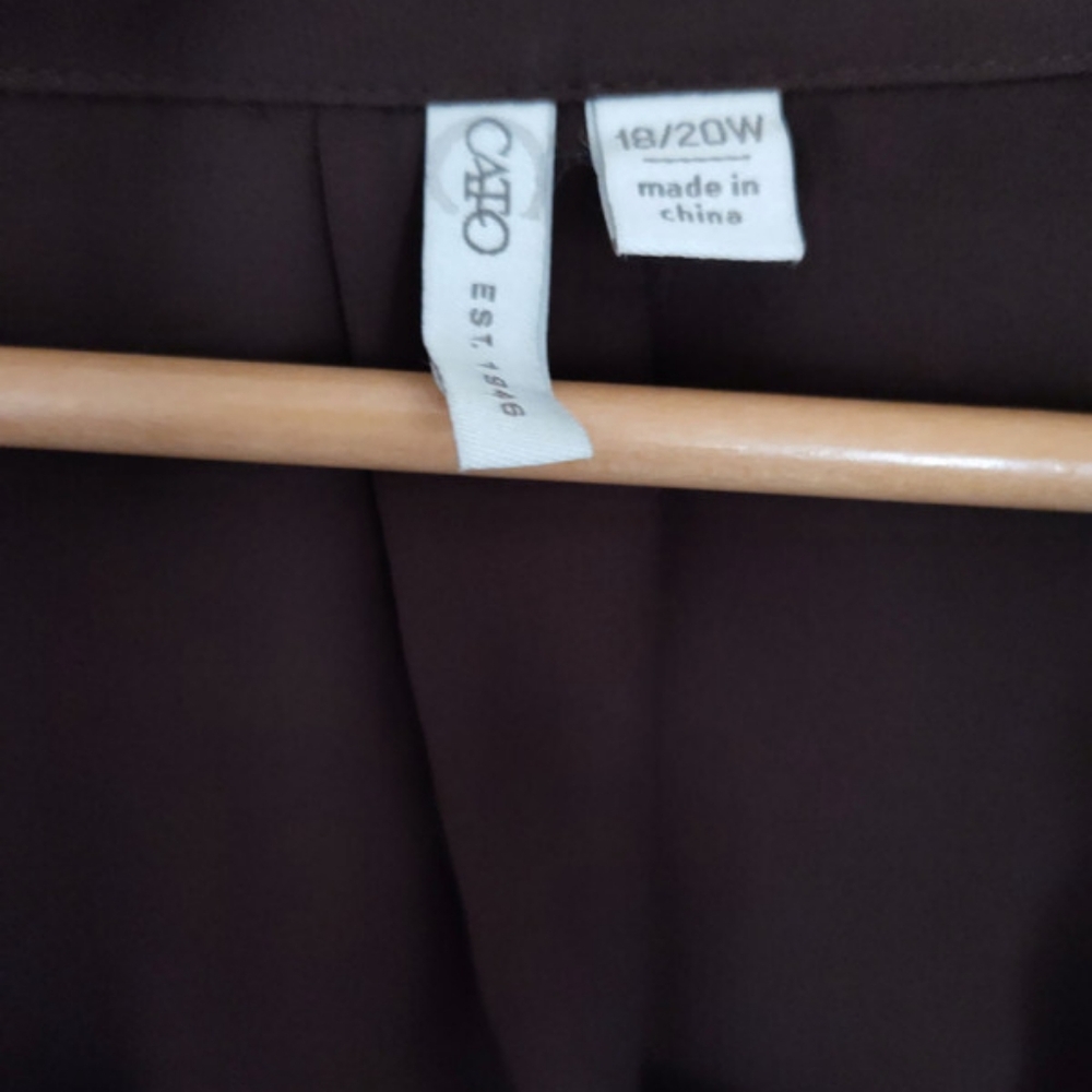 CATO 2 Piece Chocolate Brown Top Embellished With Tank Plus Size 18/20 - Picture 4 of 6